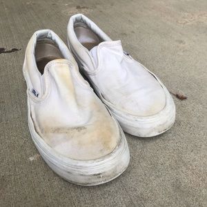 White slip on vans